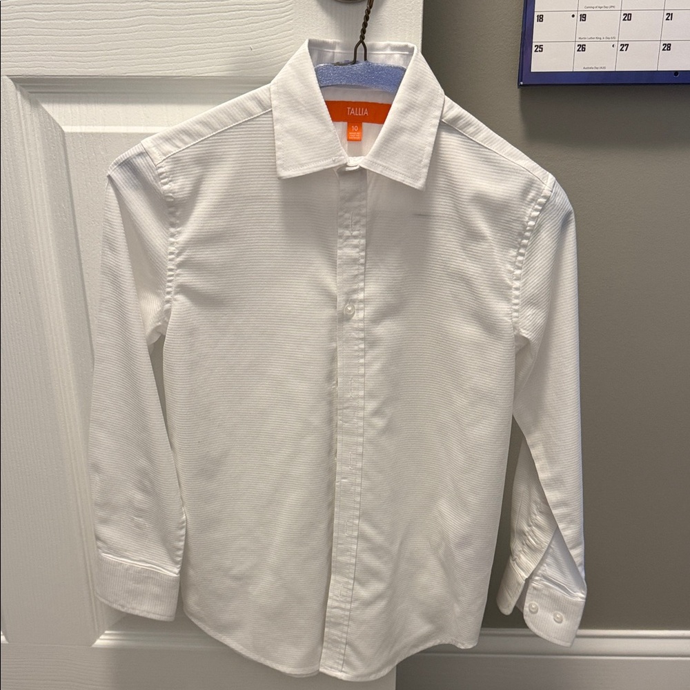 TALLIA  Boy’s White Shirt- size 10 youth